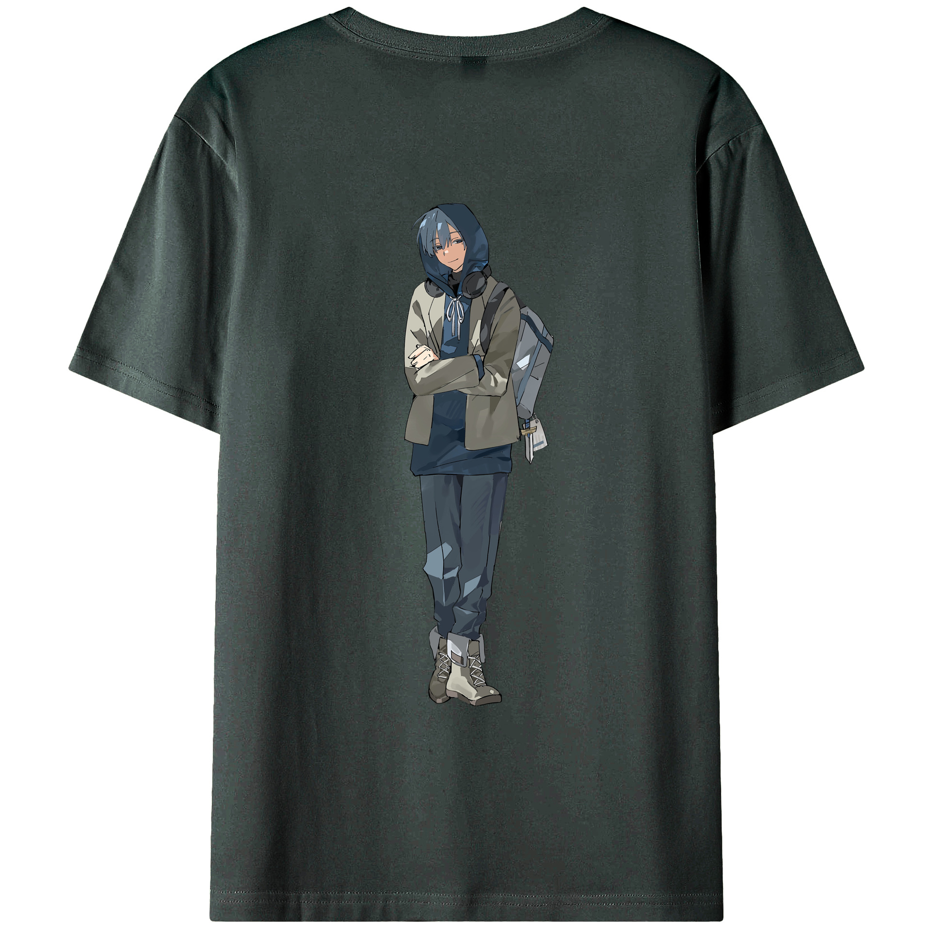 （画像用） 葬送のフリーレン Frieren 綿100％ メンズ半袖Tシャツ（バックプリント） 通気性